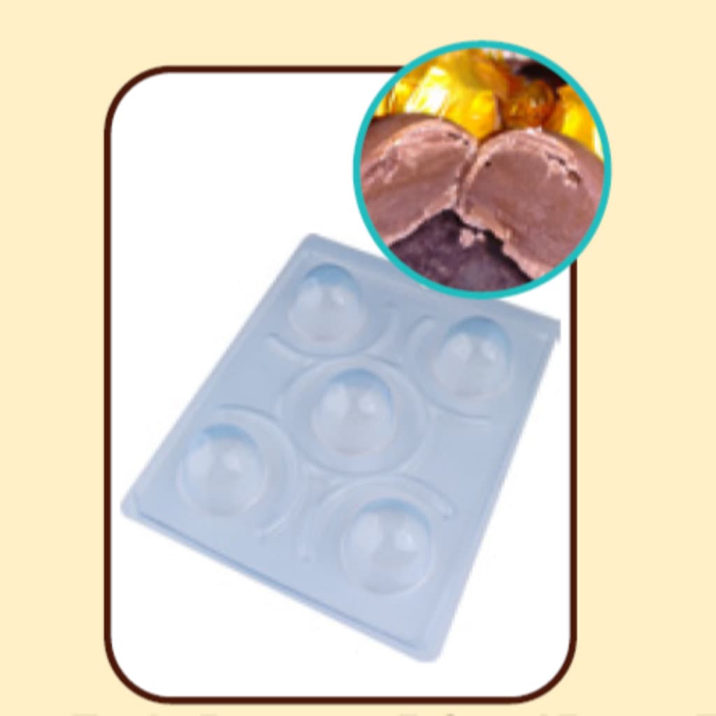 Forma com Silicone 3 partes para Chocolate Trufa Pequena 45 g  - Forma para chocolate - Forma ovo de Páscoa