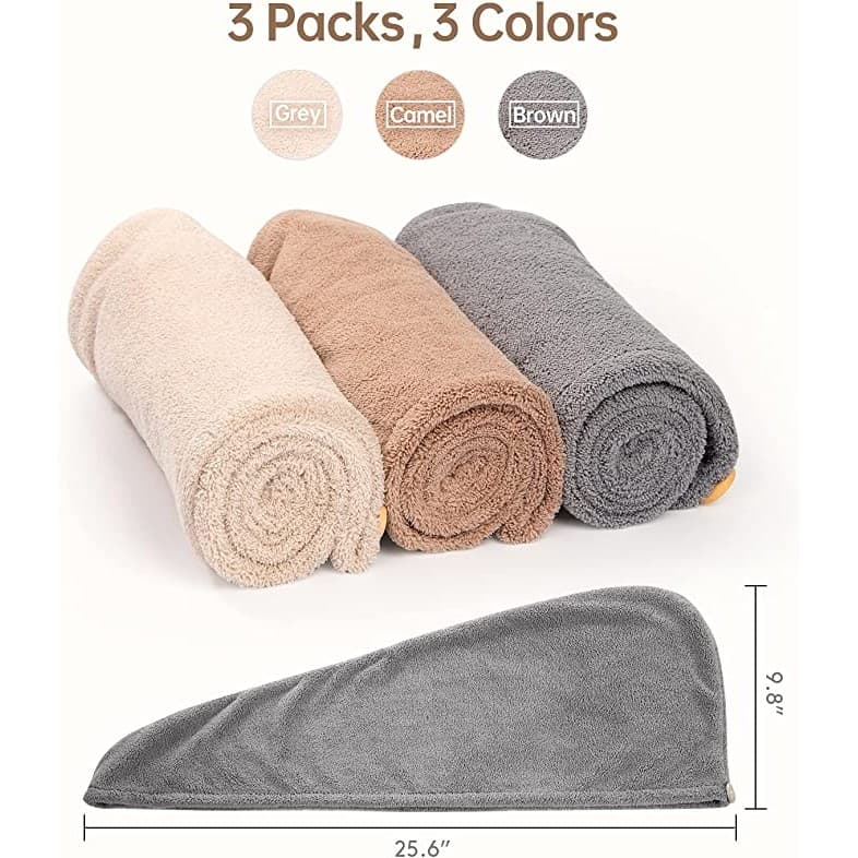 Toalha Grossa Mágica Para Cabelo , Touca De Banho De Secagem Rápida , Microfibra , Várias Cores , Casa