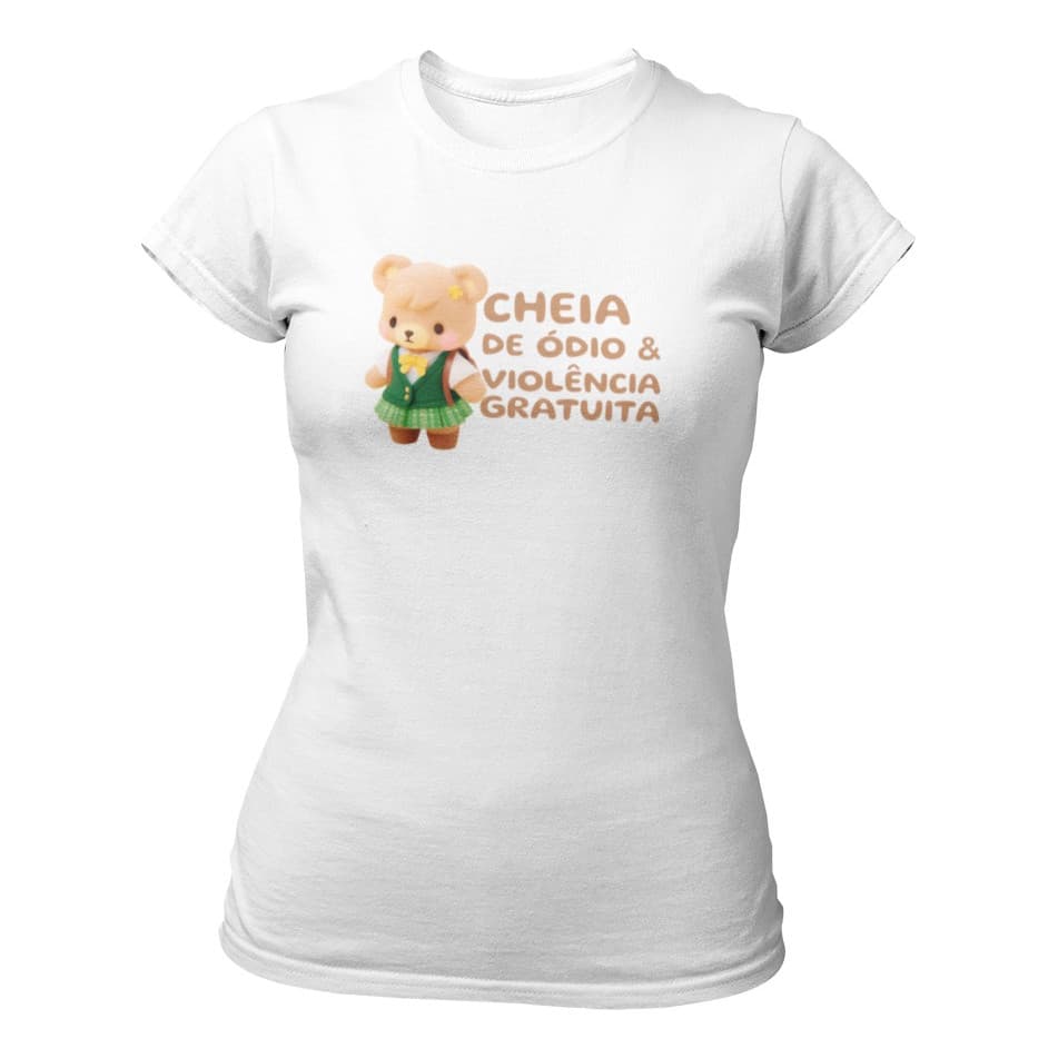 Camiseta Baby Look Fem Estampa Cheia De Frase Humor Moda