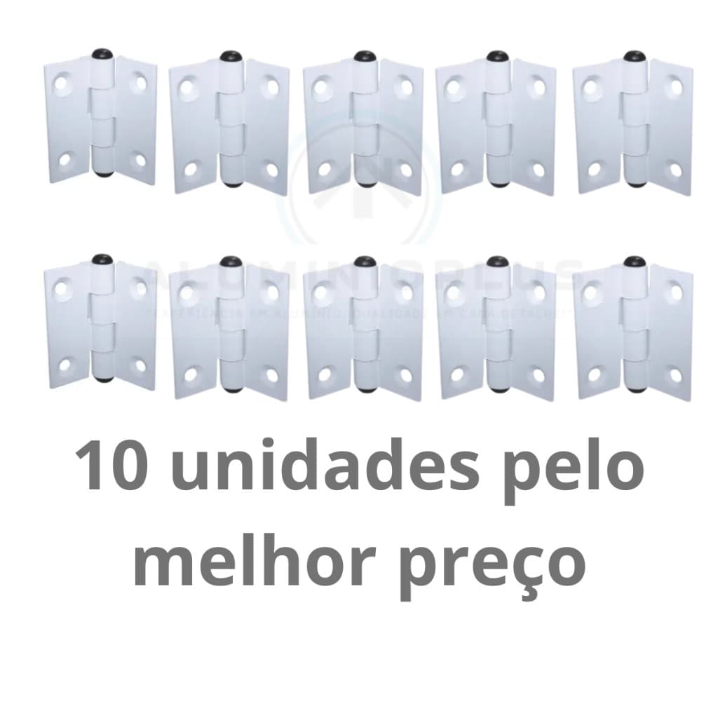 Dobradiças de Alumínio 40x40 para Portas – Kit 10 Unidades