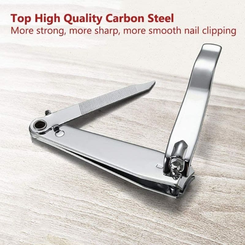 Kit c/3 Cortadores De Unha Grande Com Lixa Aço Inox Manicure Pedicurem