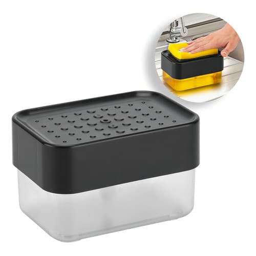 Porta Detergente Com Suporte Bucha Pia Cozinha Magic - Arthi