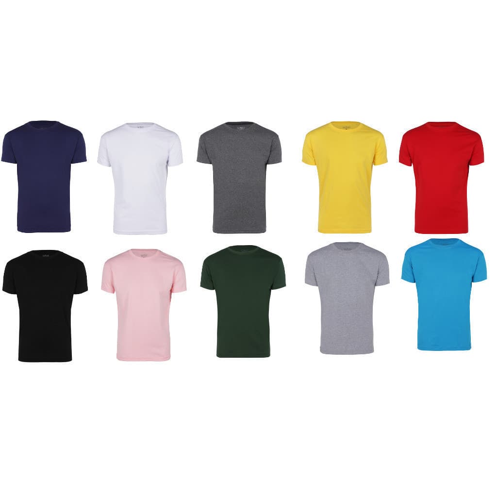 kIT 10 Camiseta Camisa Masculina Básica Algodão Uniforme e Dia Dia. Casuais Cores Sortidas
