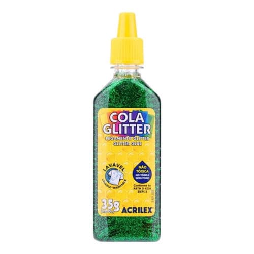 Cola Glitter Acrilex 35g C/12 Verde