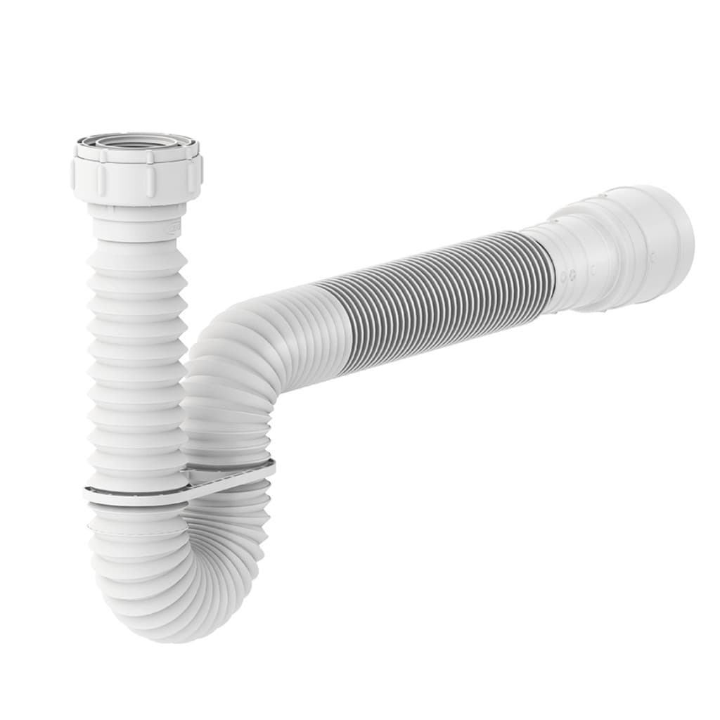 Sifão Sanfonado Tubo Extensível PVC 1,70m Com Suporte Branco Universal 7157 Censi