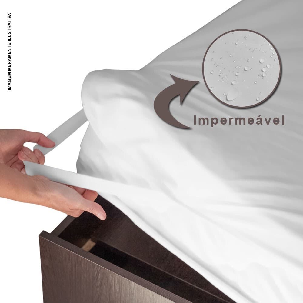 Capa Protetor Colchao Casal Impermeavel Com Elastico Branco
