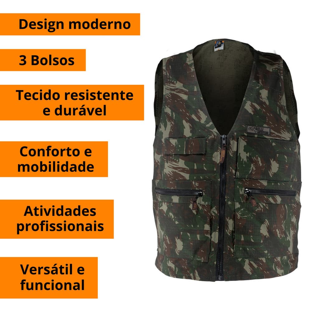 Colete Caçador - Belli - Camuflado - P, M, G, GG