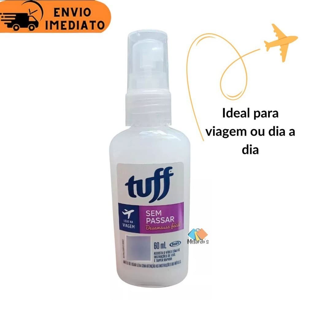Tuff Sem Passar Desamassa Fácil 60 ml Viagem Perfuma Elimina Odor