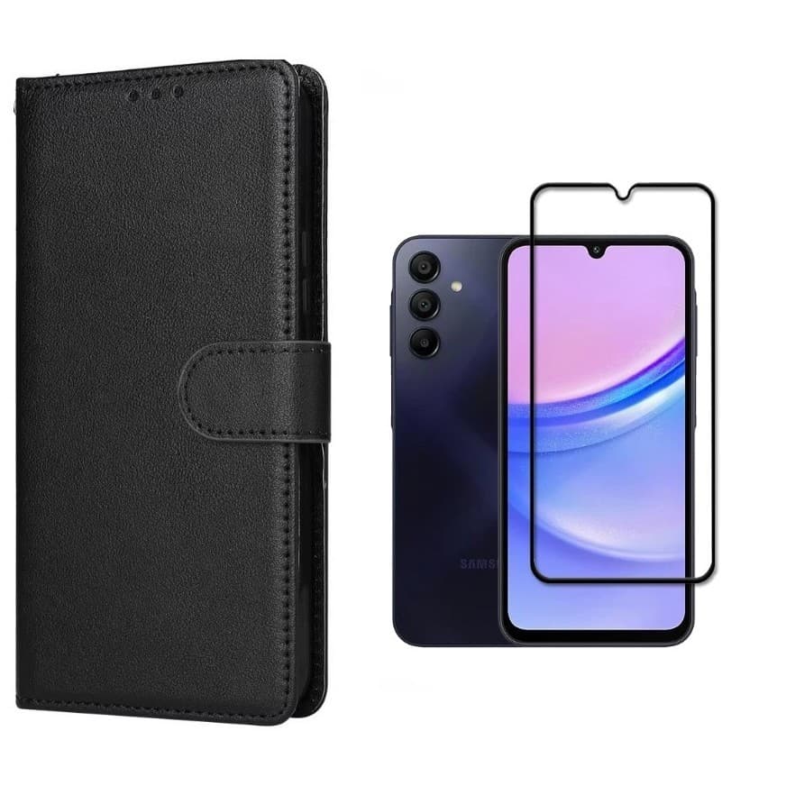 Capa Capinha Case Carteira Flip Magnético + Pelicula vidro 3D para Samsung Galaxy A15 5G