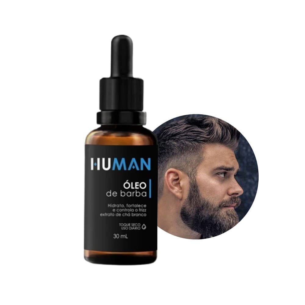 Kit Óleo p/ Barba Hidratante 30ml + Pomada Modeladora Efeito Matte Seco Extra Forte Human 50g