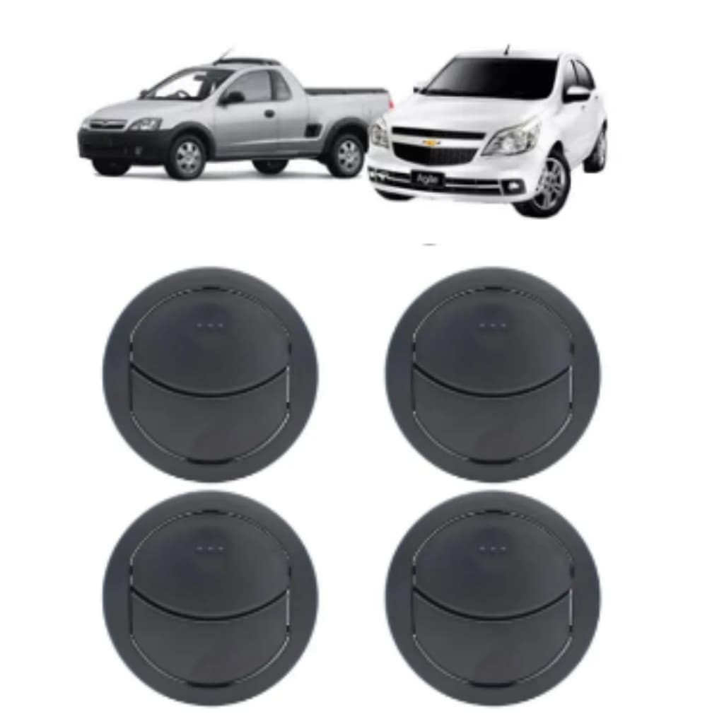 Kit Difusor de  Ar Central e Lateral Com Suporte Agile Montana Grafite