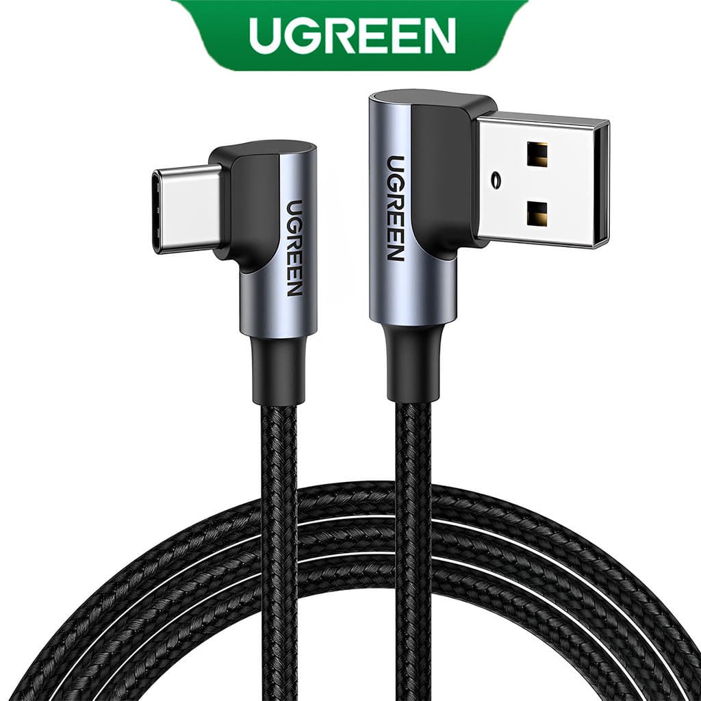 UGREEN Cabo Usb A 2.0 para Usb C Angular 2Metros Preto