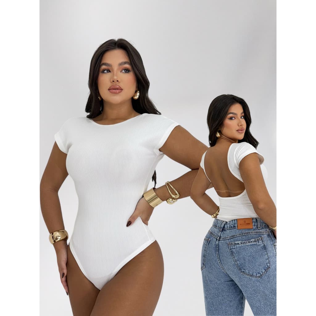 Body Costa aberta verão sem transparencia feminino coladinho decote basico