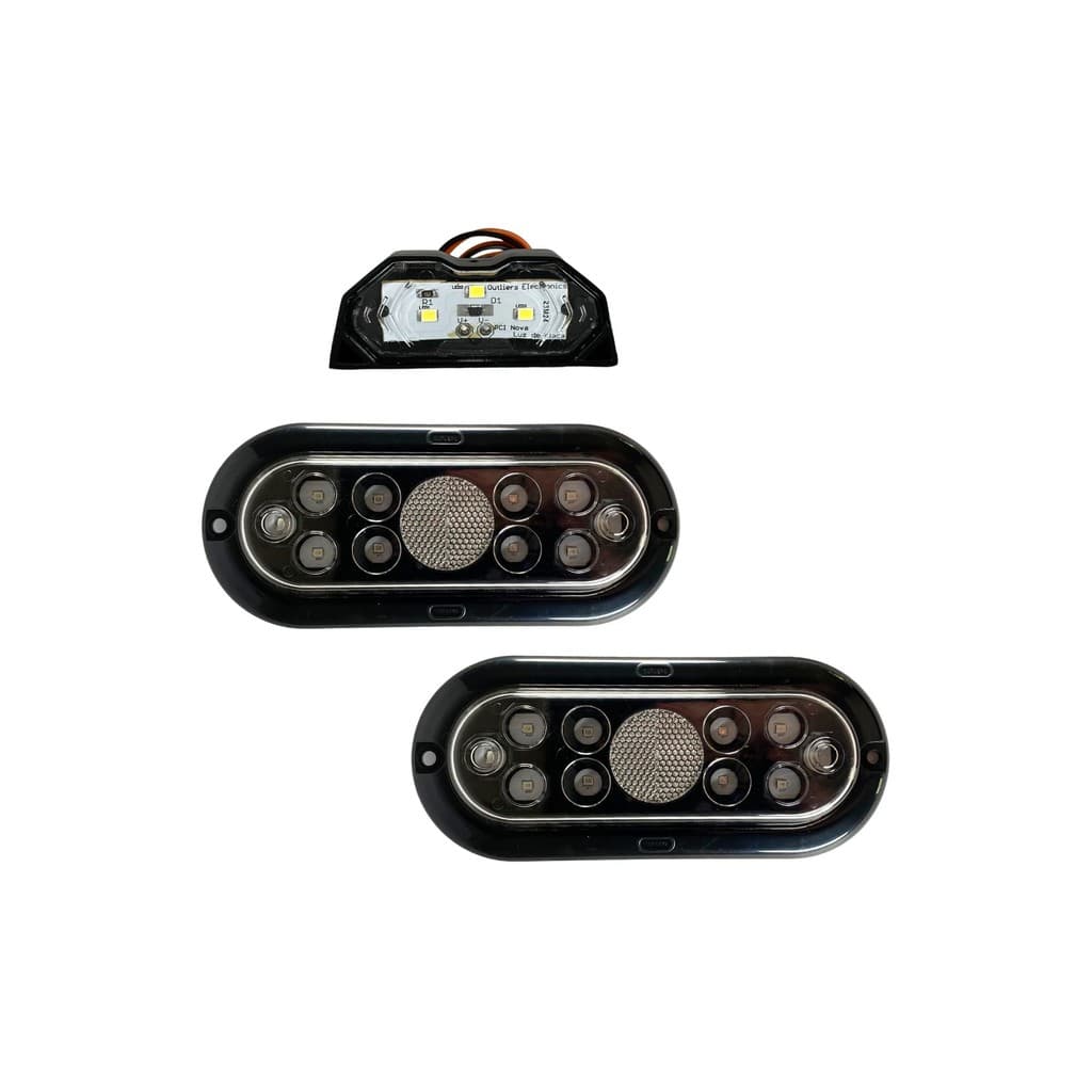 Par de Lanternas LED Carretinha Cristal 12V Reboque Trailer IP67 Seta Freio