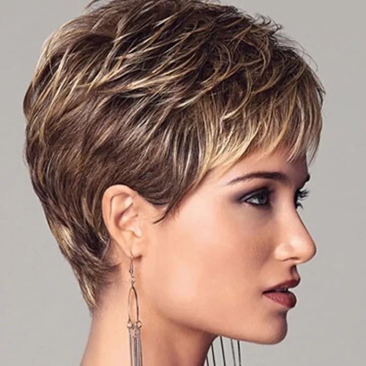 Peruca Feminina Cabelo Curto Encaracolado Senhora Fofo natural Africano Europeu E Americano Moda Penteado