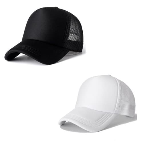 KIT 2 Bonés Trucker Liso Redinha Aba Curva Ajustável Promo