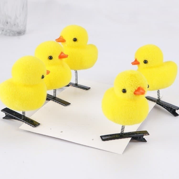 KIT COM 4 GRAMPOS DE CABELO PATO AMARELOm