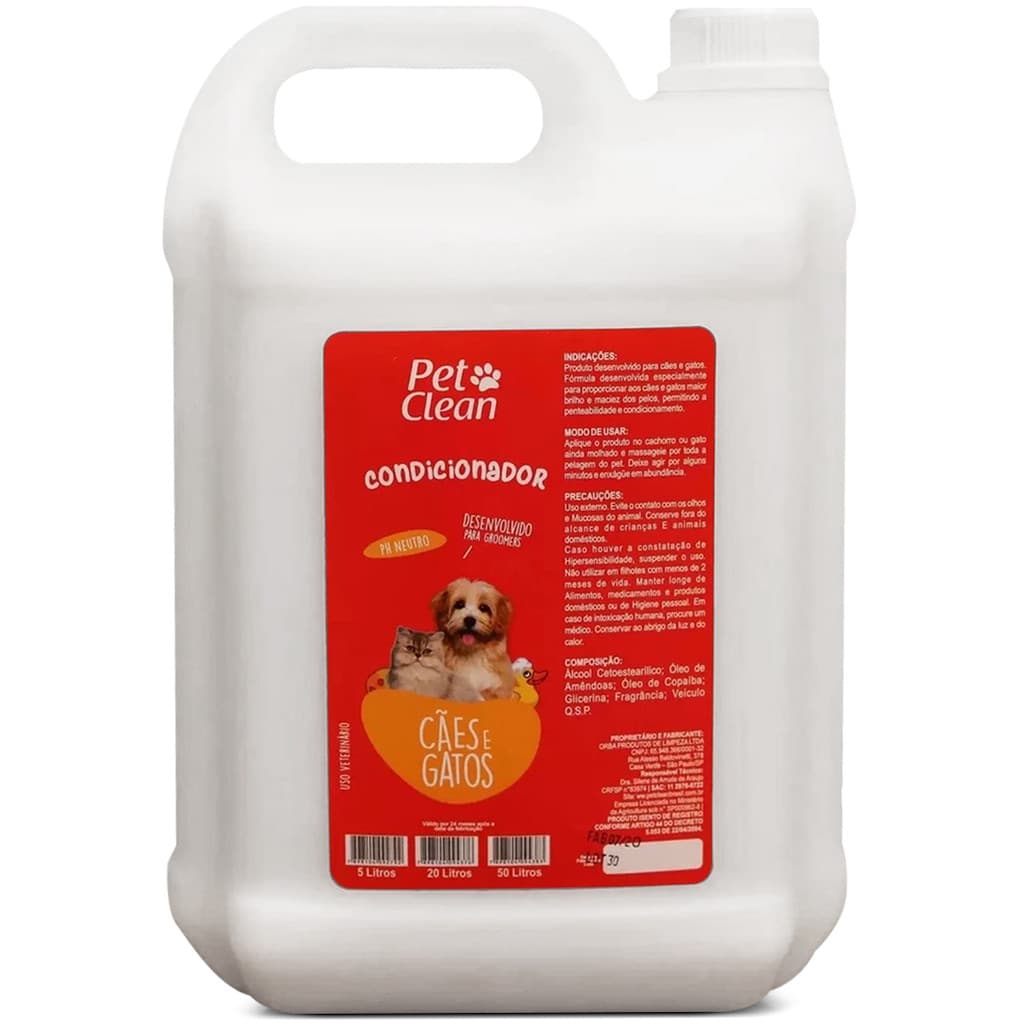 Condicionador Pet Clean Para Cães E Gatos galão de 5 Litros