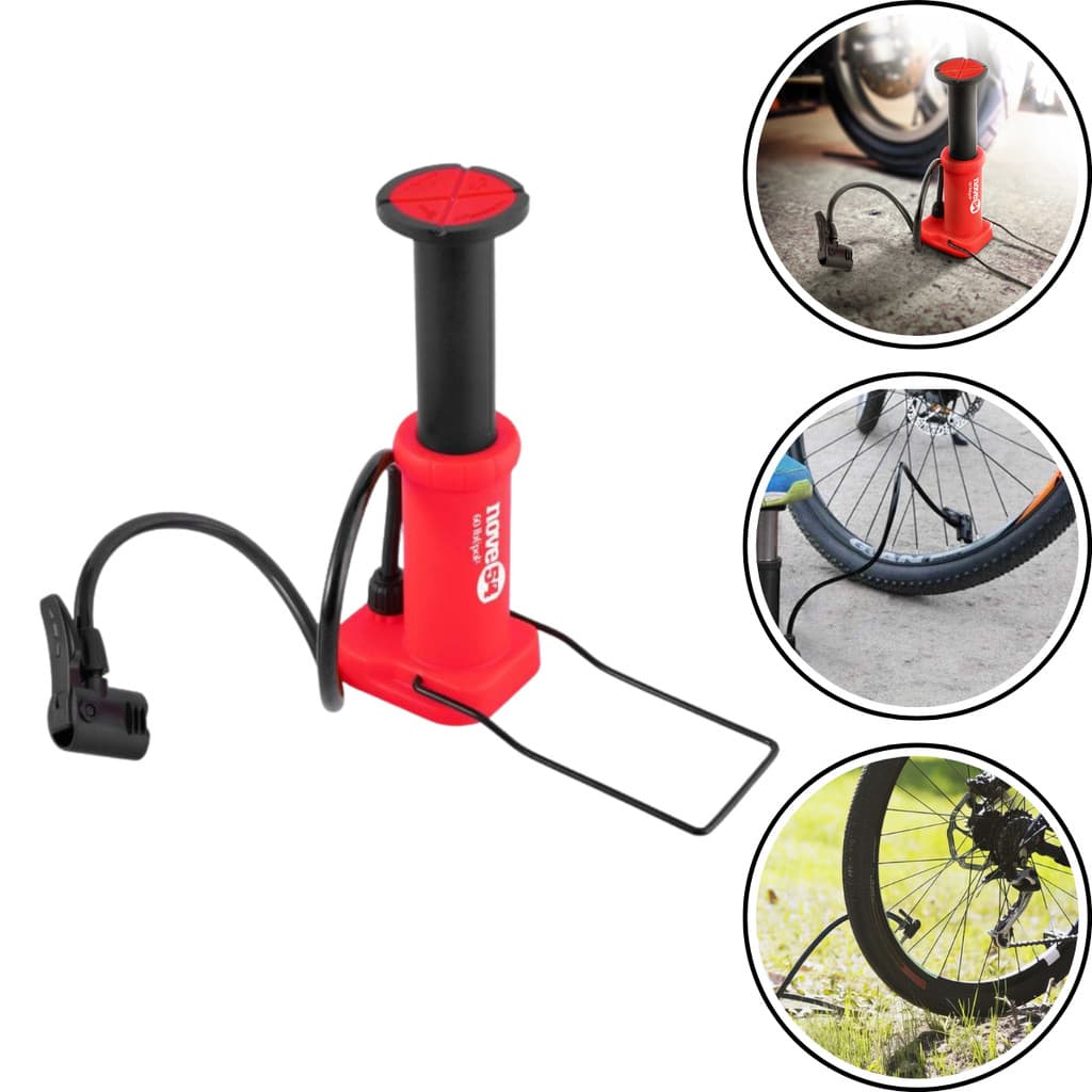 Bomba de Encher Pneu Bicicleta Bike Piscina Pino p/ Bola Moto Carro Bomba de ar - Nove 54