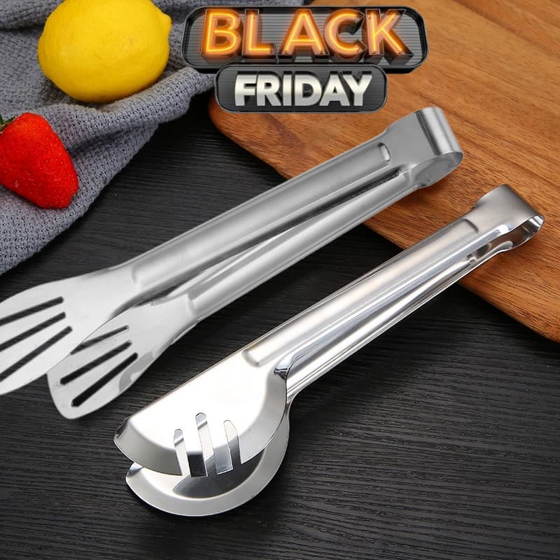Kit 2 Peças Pegador Inox 23cm para Salada Churrasco Massas Pegador Para Macarrão Para Cozinha