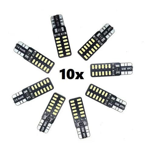 10 Led Lâmpadas Led T10 24 Leds Canbus Super Branca