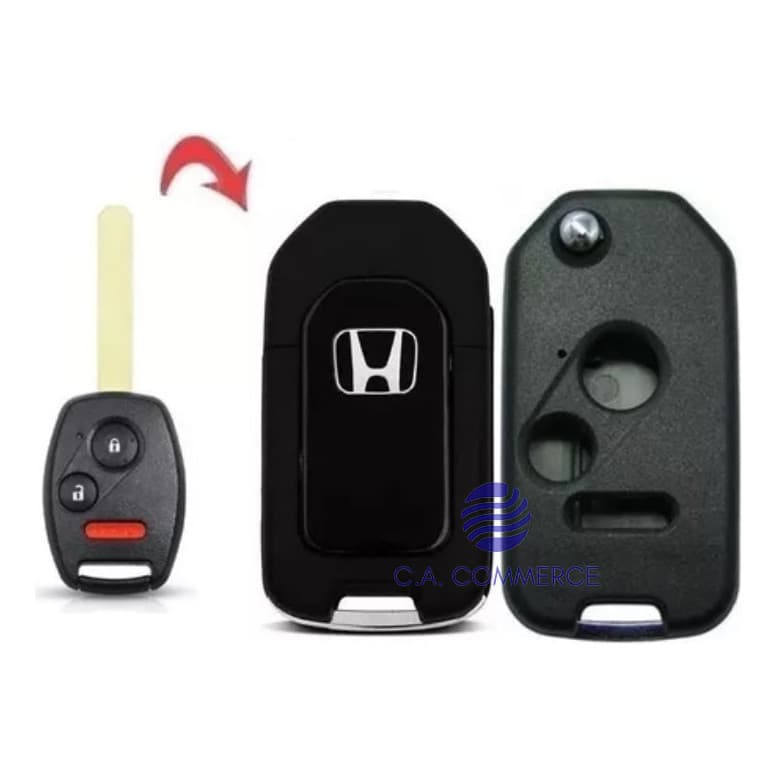 Carcaça Chave Canivete Adaptação Honda 2 Botões + Pânico
