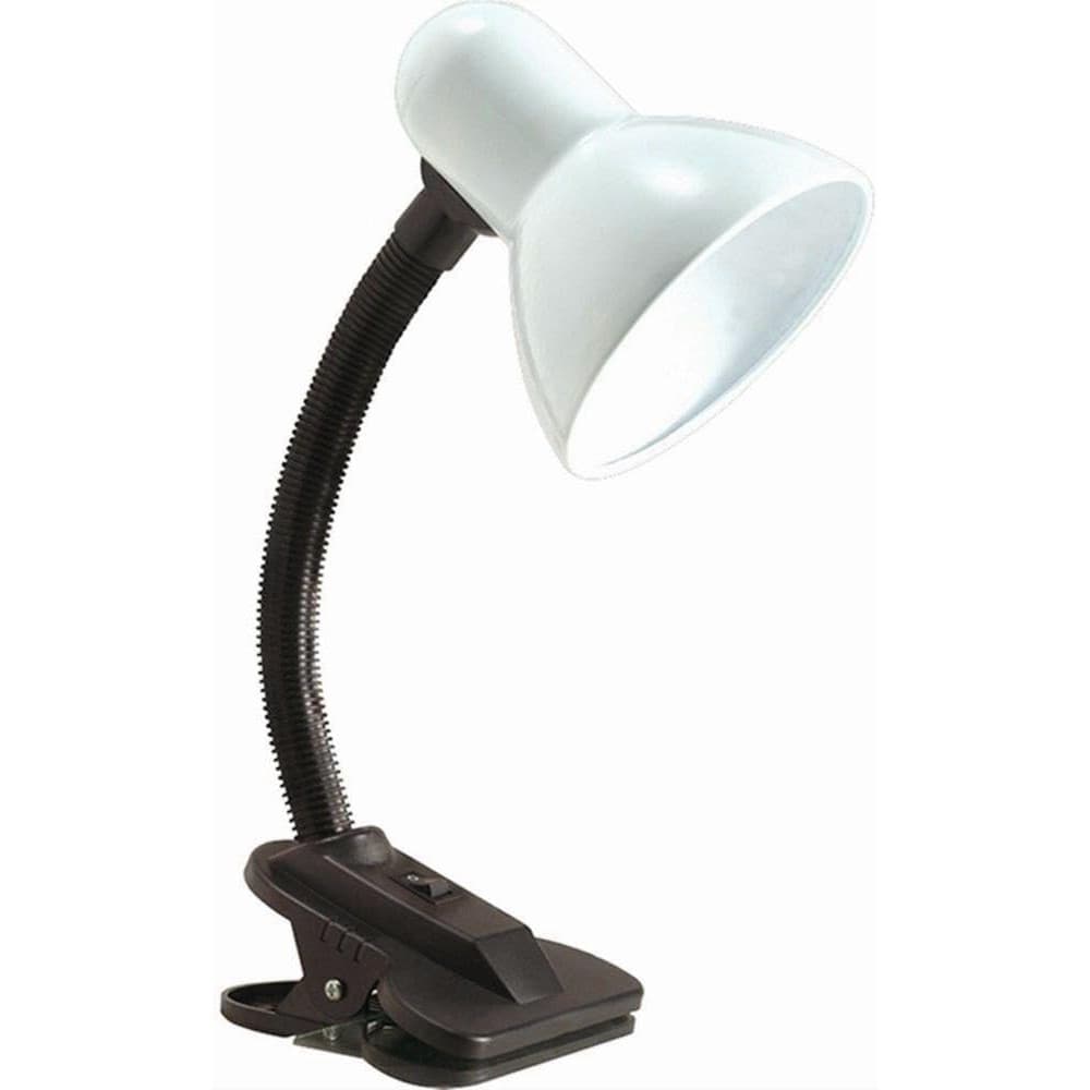 Luminaria Com Garra De Mesa Articulavel Escritorio Presilha Sala Trabalho Abajur Branco