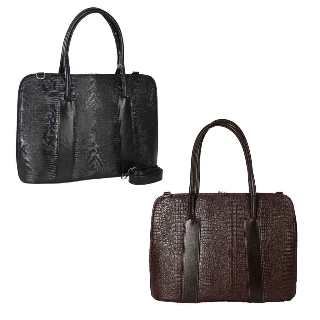 Bolsa Pasta Para Notebook Executiva Crocodilo Luxo Para Até 15" Ideal P/ Carregar Mouse e Carregador