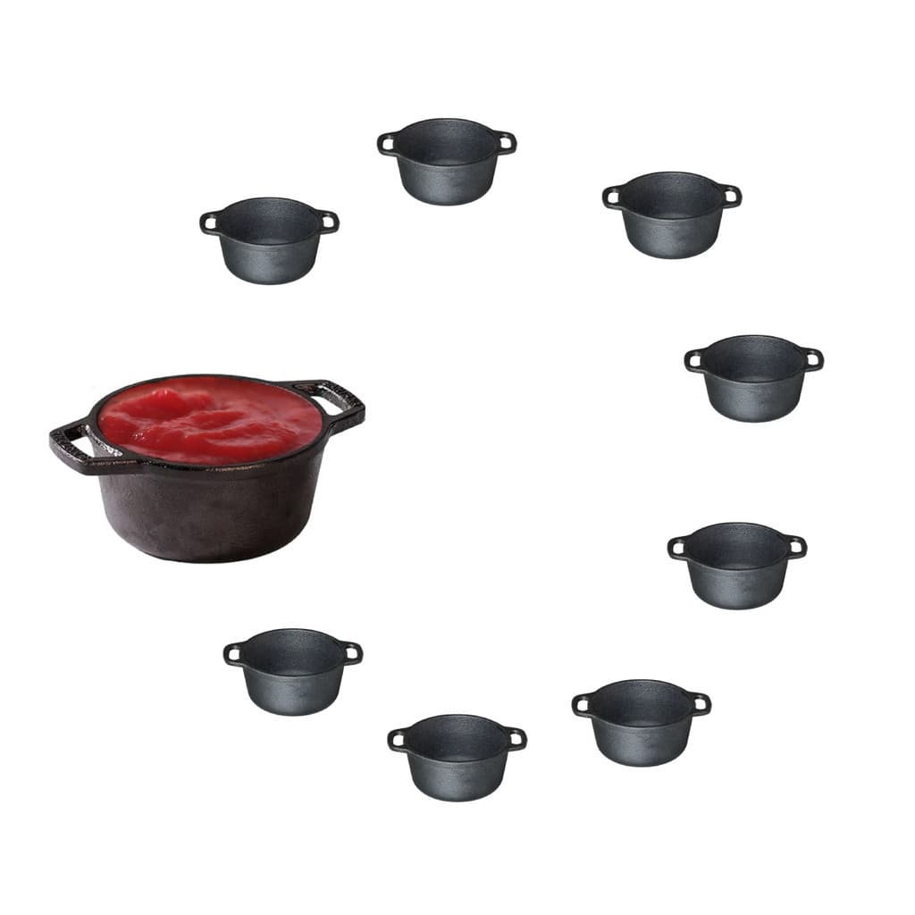 Kit 10 Panelinha de Ferro Fundido Molheira para Bar e Restaurante 320 ML Santana