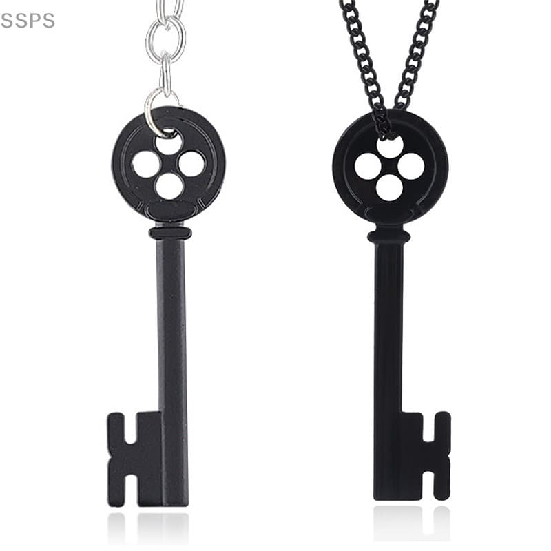 [SSPS] Colar De Chaves De Halloween Com Chave De Metal Neil Gaiman Black Treasure Chest Necklace FAH