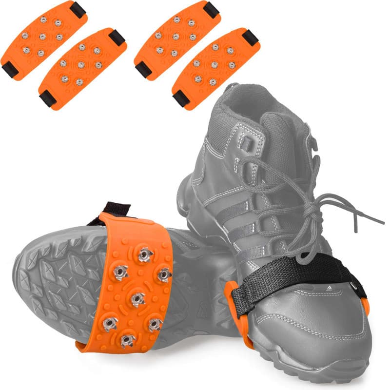 Grampos De Silicone De 7 Dentes Com Alça De Velcro Punhos De Gelo Ajustáveis Sapatos De Neve Dispositivo De Tração Antid