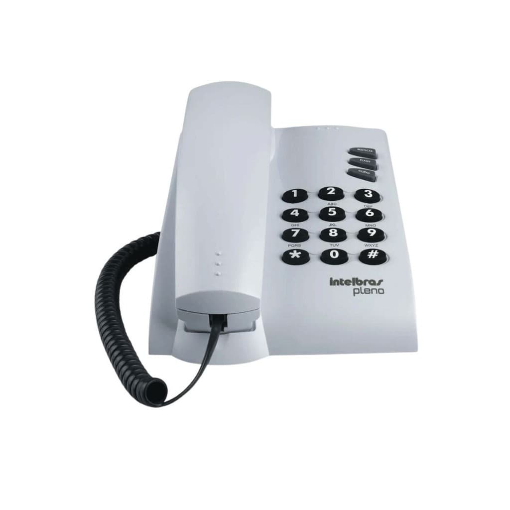 Telefone Intelbras Fixo com Fio sem chave cor cinza ártico modelo pleno