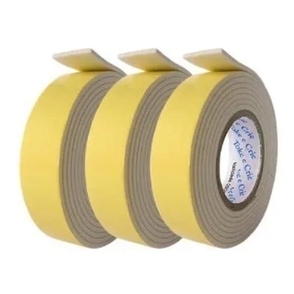 Kit 3 Fitas Adesivas de Espuma Dupla Face (Fita Banana) 5,5 Metros