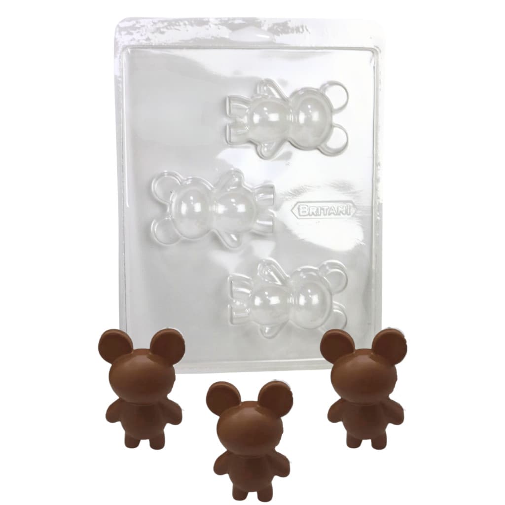 Forma com Silicone 3 partes para Chocolate Urso Pequeno 50 g - Forma para chocolate - Forma ovo de Páscoa