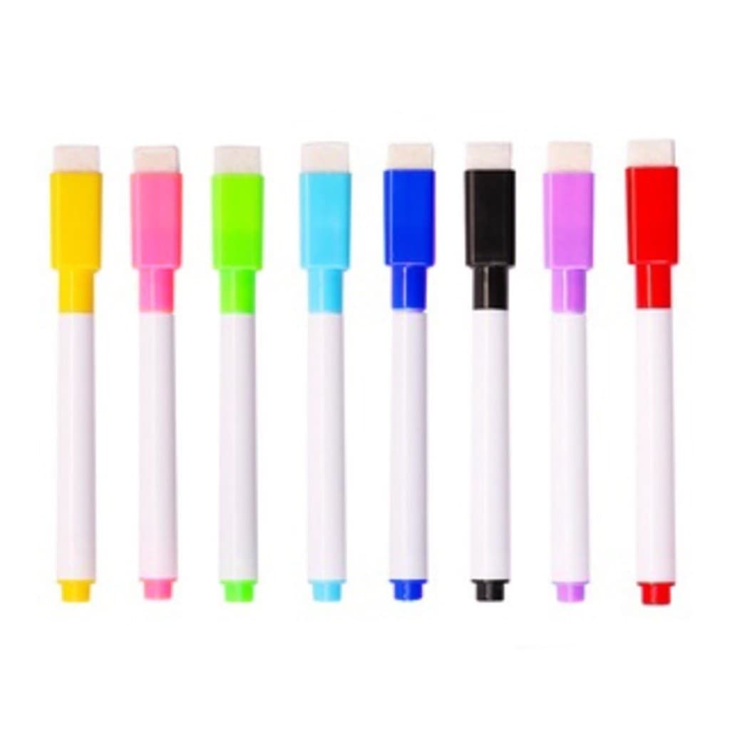 8 Canetas Colorida Para Quadro Branco C/ Apagador e Imã