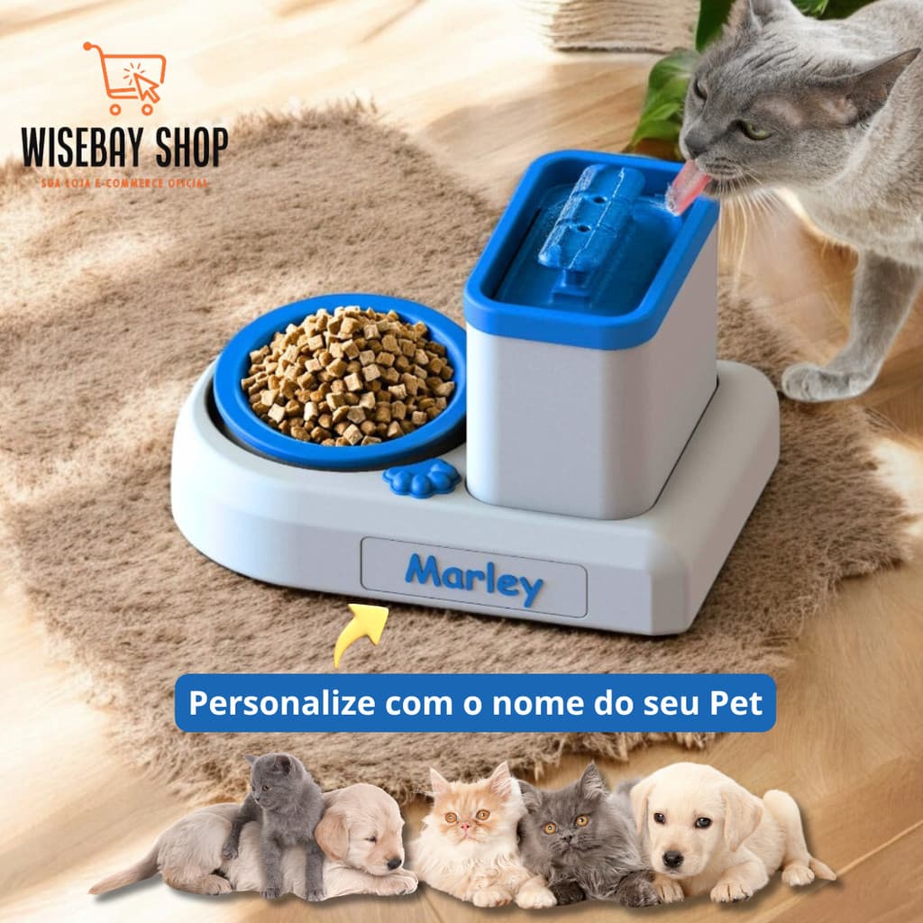 Fonte de Água para Gato e Cachorro PERSONALIZADO  1,2 Litros 110v e 220v