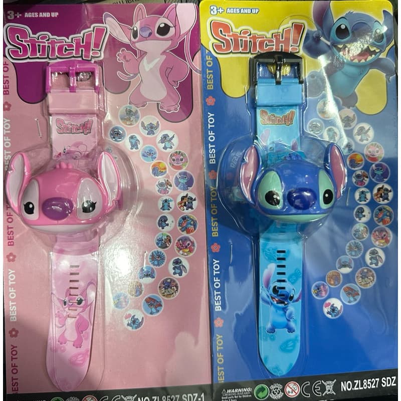 Relógio Lilu Stitch Led Infantil Desenho Com Projeção Horas