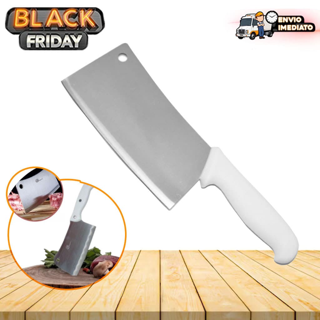 Cutelo Profissional para Carnes, Aves, Ossos e Peixes - Lâmina de Aço Inox de Açougueiro - 27,5 cm