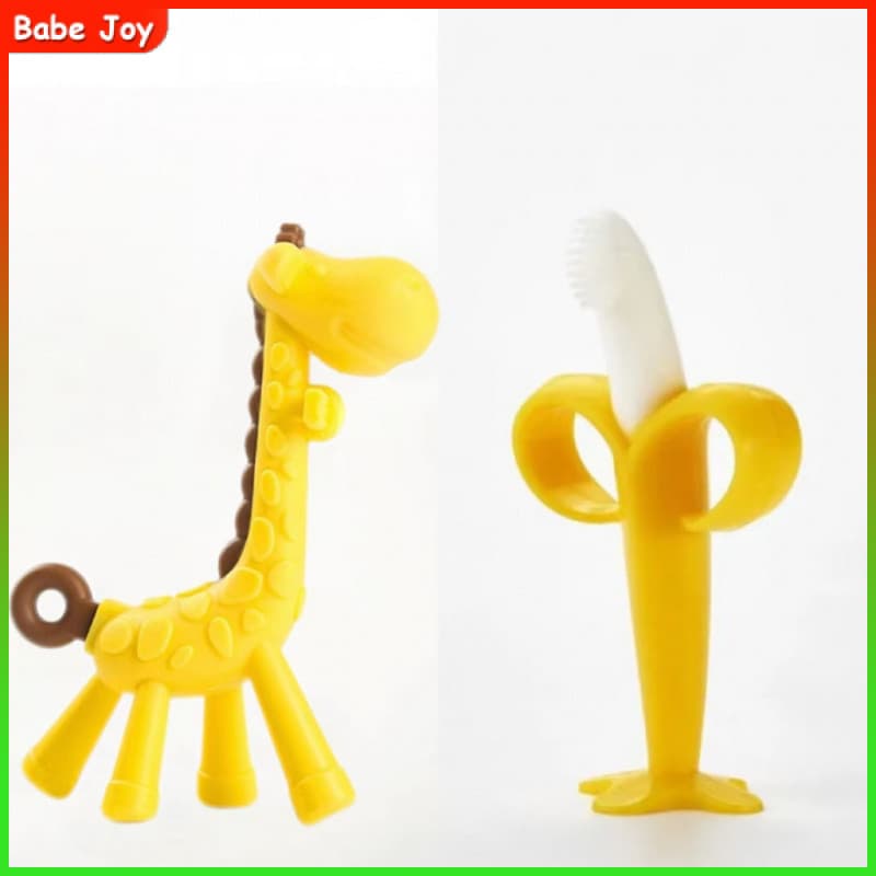 Mordedor Sensorial de Silicone Girafa Bananinha Macio Mordedor dentição brinquedo para bebê