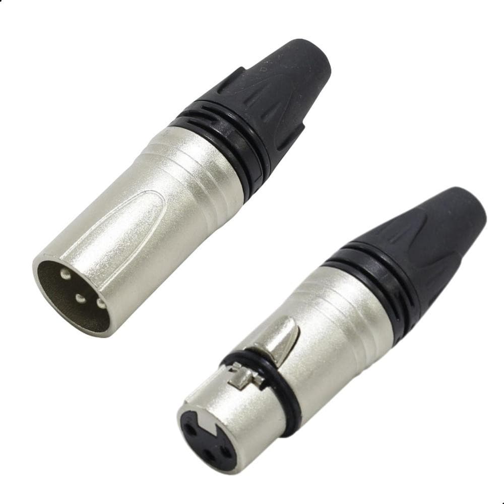 Plug Xlr Canon Par Macho E Fêmea Berto Corpo Metálico