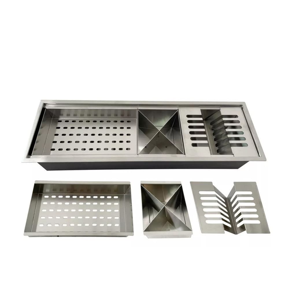 Calha Úmida Gourmet Canal Organizador Escorredor Inox 60cm