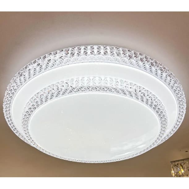 Lustre De Cristal Acrílico Sobrepor Redondo 50w - Multicor 2 andares bivolt