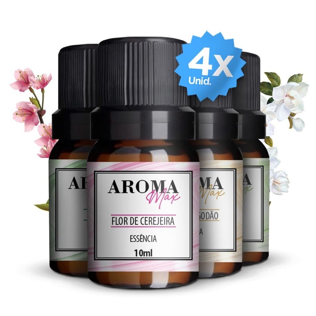 Kit 4 Unidades Essência 10ml Umidificador Aromatizador Difusor Sabonetes Concentrada Mais Cheirosas