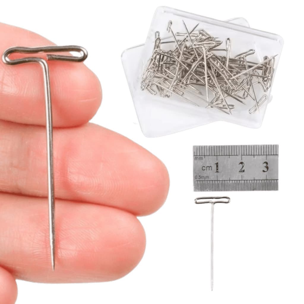 50 Alfinetes Agulha Em T Pino Perucas Front Full Lace tecido fixar penteados