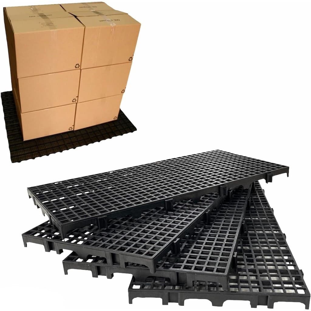 Kit 2 Estrado Piso Pallet Plástico Resistente Preto  25x50