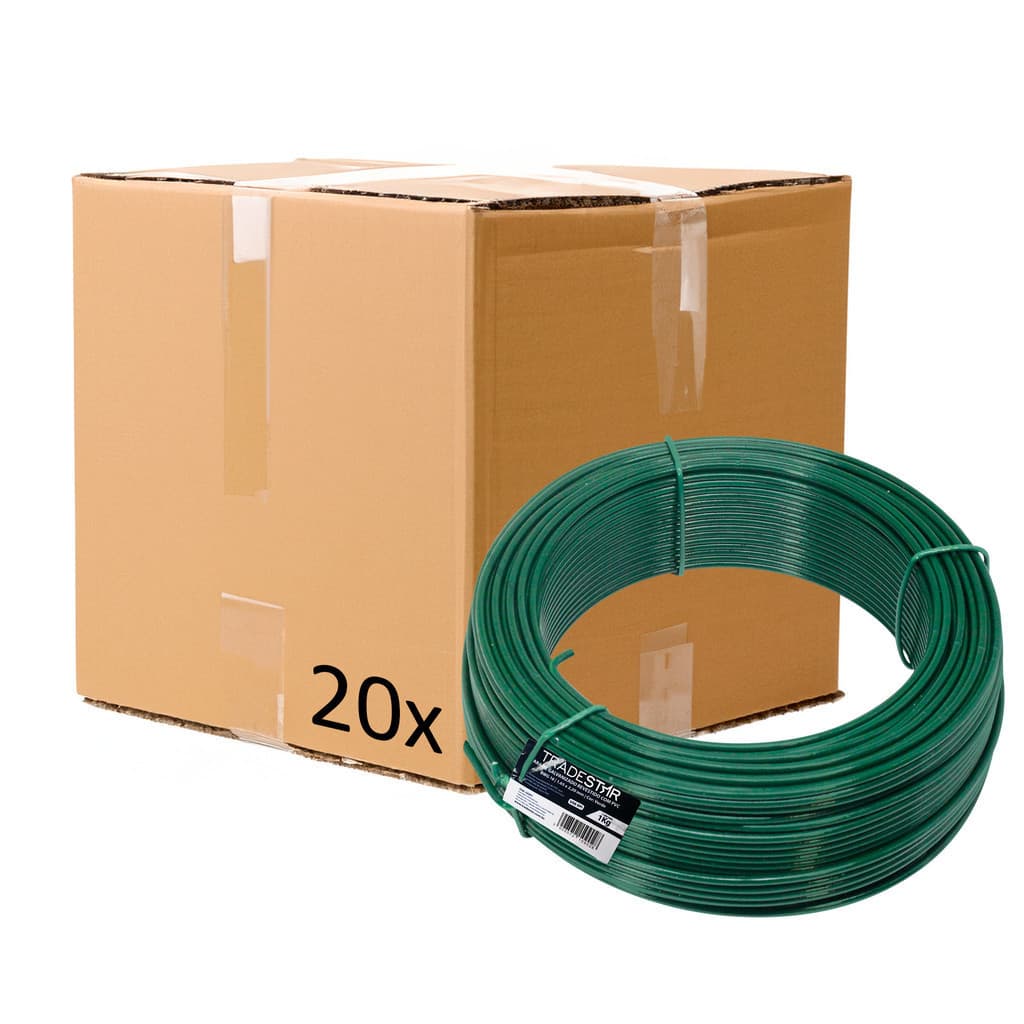 Kit C/ 20 Arame P/ Tela Revestido Pvc 1kg Verde Bwg16 1,65mm