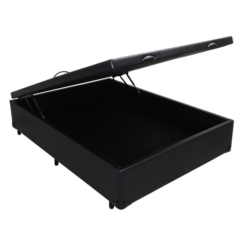 Base para Cama Box Casal Érica com Baú Preta