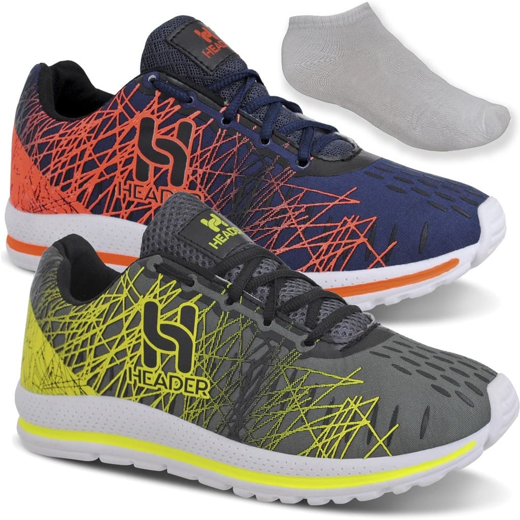 Kit 2 Tênis Masculino Header Spider +meia esportes dia a dia  Barato