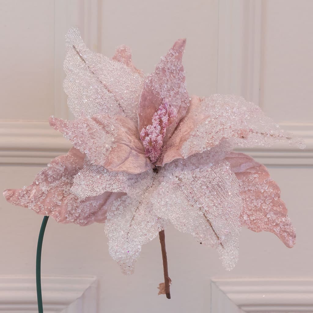 H.Bico Papagaio Aveludado (Rosa Claro Branco) 28cm (Florarte)