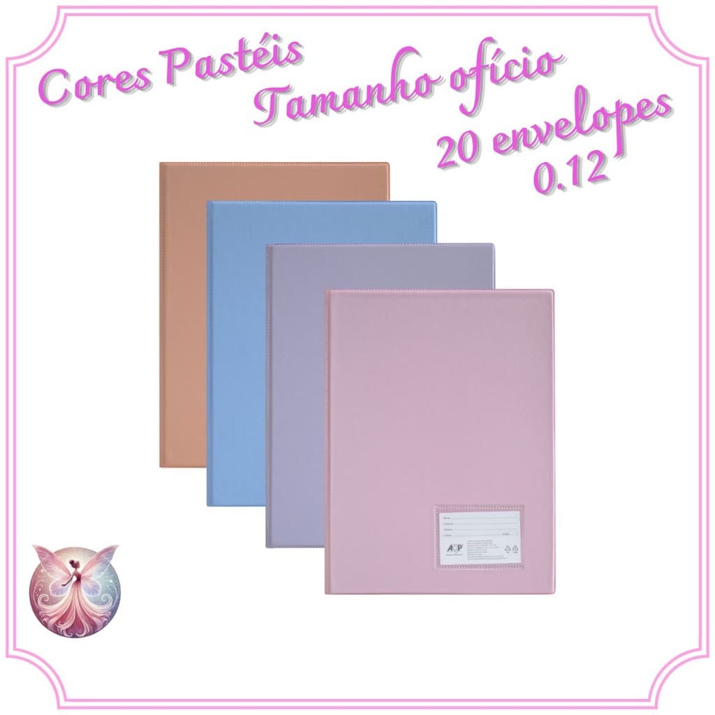 Pasta Catálogo Tons Pastéis  A4 20 Envelopes 0,12 mm - ACP